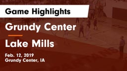 Grundy Center  vs Lake Mills  Game Highlights - Feb. 12, 2019
