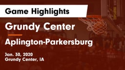 Grundy Center  vs Aplington-Parkersburg  Game Highlights - Jan. 30, 2020