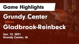 Grundy Center  vs Gladbrook-Reinbeck  Game Highlights - Jan. 12, 2021