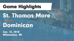 St. Thomas More  vs Dominican  Game Highlights - Jan. 13, 2018
