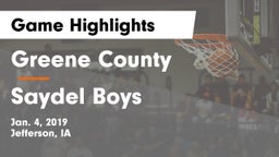 Greene County  vs Saydel Boys Game Highlights - Jan. 4, 2019