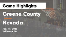 Greene County  vs Nevada  Game Highlights - Jan. 15, 2019