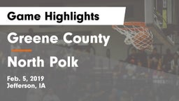 Greene County  vs North Polk  Game Highlights - Feb. 5, 2019