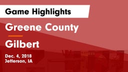 Greene County  vs Gilbert  Game Highlights - Dec. 4, 2018