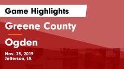 Greene County  vs Ogden  Game Highlights - Nov. 25, 2019
