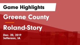 Greene County  vs Roland-Story  Game Highlights - Dec. 20, 2019