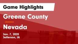 Greene County  vs Nevada  Game Highlights - Jan. 7, 2020