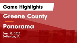 Greene County  vs Panorama  Game Highlights - Jan. 13, 2020