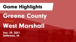 Greene County  vs West Marshall  Game Highlights - Jan. 29, 2021