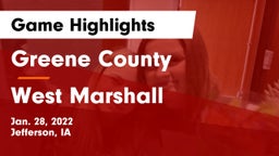 Greene County  vs West Marshall  Game Highlights - Jan. 28, 2022