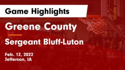 Greene County  vs Sergeant Bluff-Luton  Game Highlights - Feb. 12, 2022