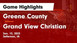 Greene County  vs Grand View Christian Game Highlights - Jan. 13, 2023