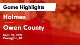 Holmes  vs Owen County  Game Highlights - Sept. 26, 2022