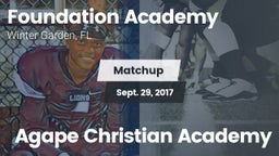 Matchup: Foundation Academy vs. Agape Christian Academy 2017