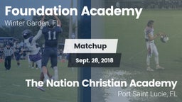 Matchup: Foundation Academy vs. The Nation Christian Academy 2018