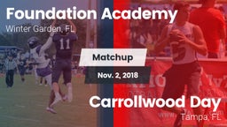 Matchup: Foundation Academy vs. Carrollwood Day  2018