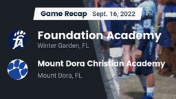 Recap: Foundation Academy  vs. Mount Dora Christian Academy 2022