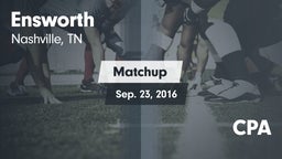 Matchup: Ensworth  vs. CPA 2016