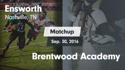 Matchup: Ensworth  vs. Brentwood Academy 2016
