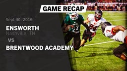 Recap: Ensworth  vs. Brentwood Academy 2016