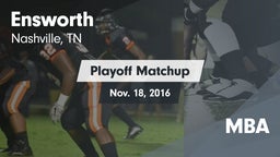 Matchup: Ensworth  vs. MBA 2016