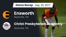 Recap: Ensworth  vs. Christ Presbyterian Academy 2017