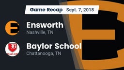 Recap: Ensworth  vs. Baylor School 2018
