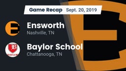 Recap: Ensworth  vs. Baylor School 2019