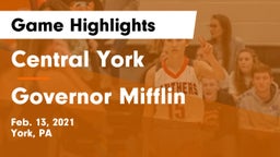Central York  vs Governor Mifflin  Game Highlights - Feb. 13, 2021