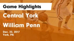 Central York  vs William Penn  Game Highlights - Dec. 22, 2017