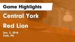 Central York  vs Red Lion  Game Highlights - Jan. 3, 2018