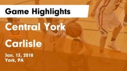 Central York  vs Carlisle  Game Highlights - Jan. 13, 2018