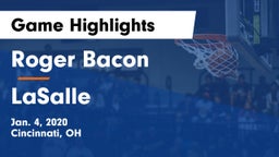 Roger Bacon  vs LaSalle  Game Highlights - Jan. 4, 2020