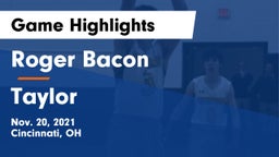 Roger Bacon  vs Taylor  Game Highlights - Nov. 20, 2021