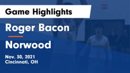 Roger Bacon  vs Norwood  Game Highlights - Nov. 30, 2021