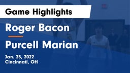 Roger Bacon  vs Purcell Marian  Game Highlights - Jan. 25, 2022