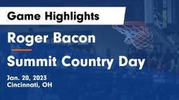 Roger Bacon  vs Summit Country Day Game Highlights - Jan. 20, 2023