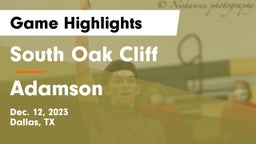 South Oak Cliff  vs Adamson Game Highlights - Dec. 12, 2023