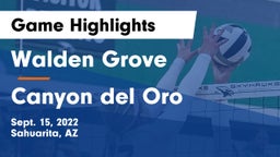 Walden Grove  vs Canyon del Oro  Game Highlights - Sept. 15, 2022