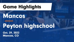 Mancos  vs Peyton highschool Game Highlights - Oct. 29, 2022