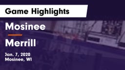 Mosinee  vs Merrill  Game Highlights - Jan. 7, 2020