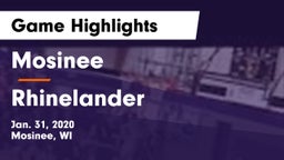 Mosinee  vs Rhinelander  Game Highlights - Jan. 31, 2020
