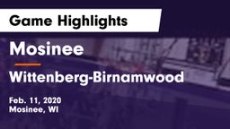 Mosinee  vs Wittenberg-Birnamwood  Game Highlights - Feb. 11, 2020
