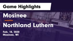 Mosinee  vs Northland Luthern Game Highlights - Feb. 18, 2020