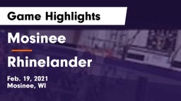 Mosinee  vs Rhinelander  Game Highlights - Feb. 19, 2021