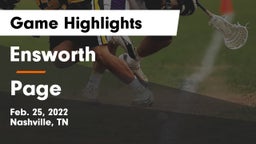 Ensworth  vs Page  Game Highlights - Feb. 25, 2022