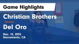 Christian Brothers  vs Del Oro  Game Highlights - Dec. 15, 2023