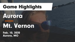 Aurora  vs Mt. Vernon  Game Highlights - Feb. 10, 2020