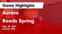 Aurora  vs Reeds Spring  Game Highlights - Feb. 20, 2021