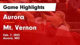 Aurora  vs Mt. Vernon  Game Highlights - Feb. 7, 2022